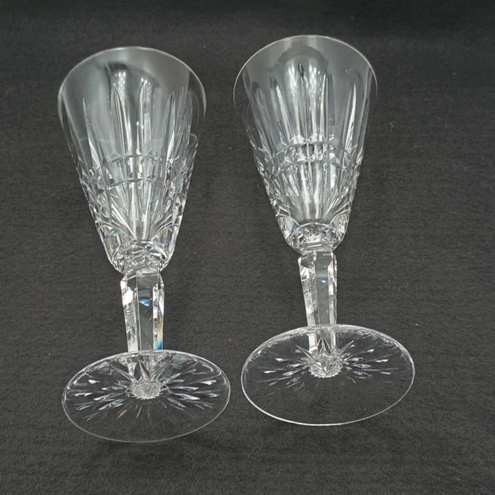 Waterford Crystal Glenmore Vintage Champagne Flutes Set of 2 No Chips Excellent